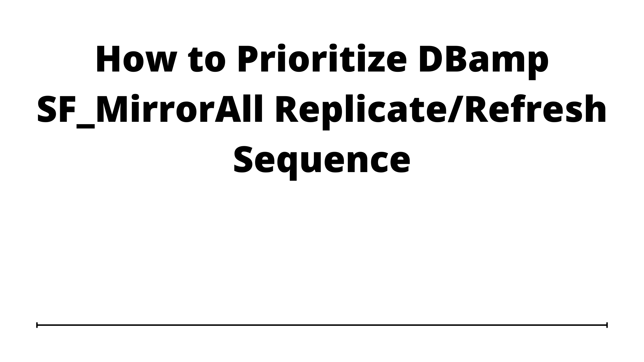 How to Prioritize DBamp SF_MirrorAll ReplicateRefresh Sequence